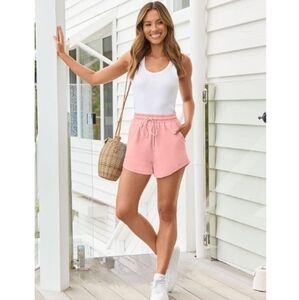 Casual Comfy Lounge Athletic Sweat Shorts Pink New